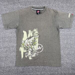 Vintage JNCO Jeans Shirt Youth Medium Gray Monster Crown Skate Streetwear USA